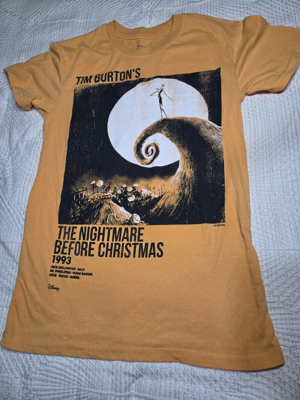 Nightmare Before Christmas T Shirt Size M Mens Jack Skellington Orange